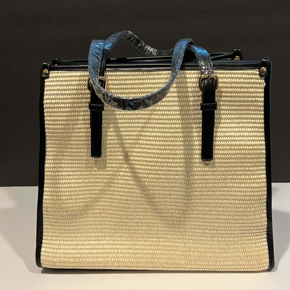 Moda Luxe Natural Black Brixley Medium Tote Bag